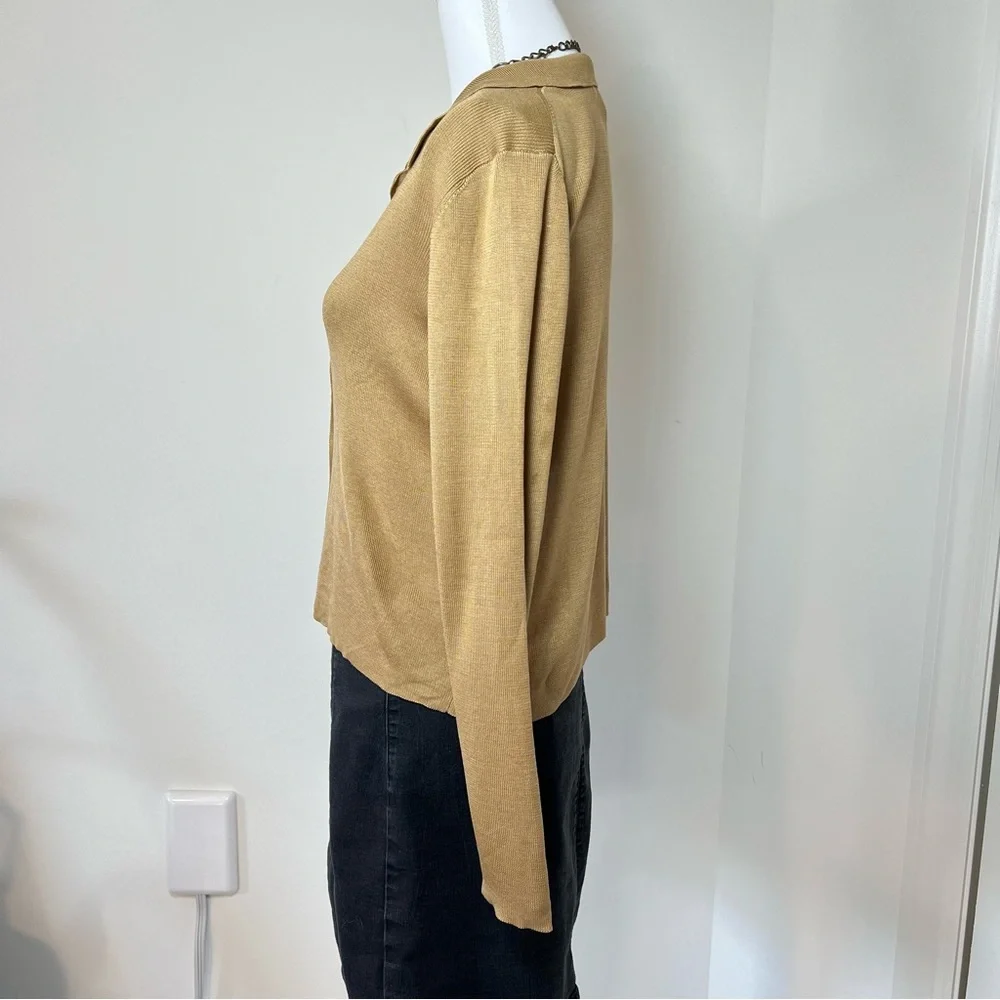 GAP Vintage 1980-90s 100% Pure Silk Muted Yellow Button-Up Shirt 🌻 - Picture 8 of 11